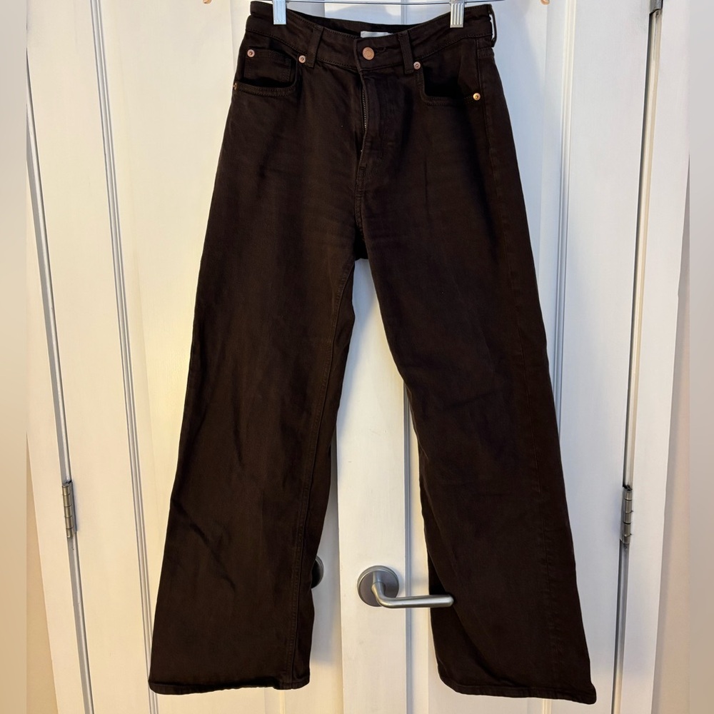 H&M Black Wide-Leg High-Rise Jeans